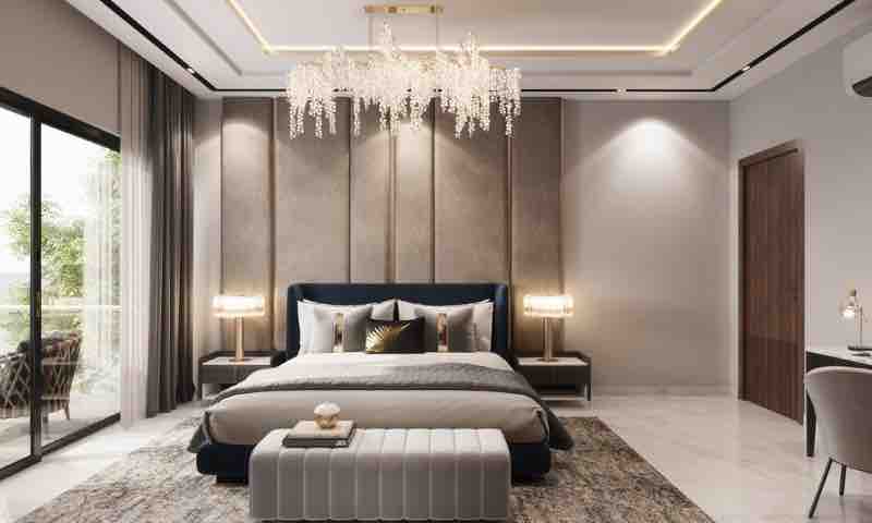 Blurred preview of an L&T Aravista bedroom, floor plans on request
